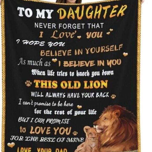 To My Daughter Blanket Gift From Dad Velveteen Plush Fleece Throw Blanket Soft - Picture 1 of 8
